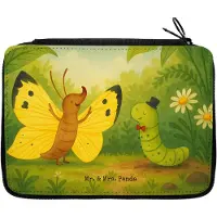 Mr. & Mrs. Panda Stiftemappe Raupe Schmetterling Design - Weiß - Geschenk, Schönheit, Federtasche, Etui, Schreibmappe, Schlampermäppchen, Lustige Sprüche, Bleistiftetui