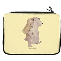 Mr. & Mrs. Panda Federmäppchen Papa Bär - Gelb Pastell - Geschenk, Onkel, Federtasche, Schlampermäppchen, Vatertag, Bleistiftetui, Stifteetui, Mäppchen, Geburtstag