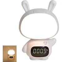 Dopwii Kinderwecker mit Nachtlicht, zwei Alarme, RGB-Farben, 5 Helligkeitsstufen und weißes Rauschen, wiederaufladbar