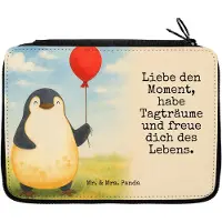 Mr. & Mrs. Panda Bleistiftetui Pinguin Luftballon Design - Weiß - Geschenk, Mäppchen, Etui, Liebe, Pinguine, Neues Leben, Federmäppchen, für Stifte, Federmappe