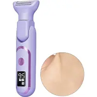 Dopwii Elektrischer Damenkörpertrimmer, 5-in-1, wiederaufladbar via USB-C, Nass & Trocken, LCD Display, 5 Aufsätze für Beine, Gesicht, Augenbrauen