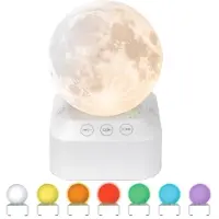 Dopwii Mondlampe Nachtlicht , 24 Sounds, RGB-Farbwechsel, Timerfunktion, USB-C aufladbar