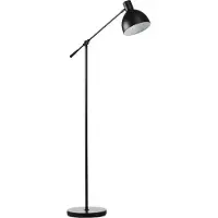 Slyrun Industrielle Stehleuchte höhenverstellbar mit Bodenschalter, 30x30x131 cm, Schwarz - Moderne Bodenlampe für Wohnzimmer und Büro