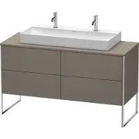 Duravit XSquare Konsolenwaschtischunterbau freistehend, 4 Auszüge, 1400x778x548mm, XS4925M9090, Farbe: Flannel Grey Seidenmatt Lack