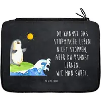 Mr. & Mrs. Panda Federmäppchen Pinguin Surfer - Kreidetafel - Geschenk, Schüleretui, Optimistisch, Bleistiftetui, Surfen, Etui, Urlaub, Federtasche, Schulmäppchen, Hawaii
