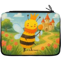 Mr. & Mrs. Panda Federmäppchen Biene König Design - Weiß - Geschenk, Bleistiftetui, Federtasche, Schlampermäppchen, Mäppchen, Etui