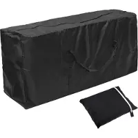DPZO Aufbewahrungstasche Gartenauflagen, Gartenpolster Auflagentasche Wasserabweisend Oxford Schutzhš¹lle fš¹r Auflagen Gartenm?bel Kissen Weihnachtsbaume mit Tragegriff, Schwarz (122 x 39 x 55 cm)