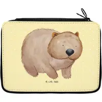 Mr. & Mrs. Panda Federmäppchen Wombat - Gelb Pastell - Geschenk, Bleistiftetui, Australien, Schlampermäppchen, Spruch, Lustige Sprüche, Motivation, Etui, Stifteetui