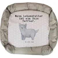 Mr. & Mrs. Panda Hundematte Skye Terrier Lebensretter - Grau Pastell - Geschenk, Hundekörbchen, Tierliebhaber, Welpen, Ostern, Muttertag, Hund