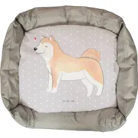 Mr. & Mrs. Panda Hundekorb Akita Inu Lebensretter - Grau Pastell - Geschenk, Muttertag, Hundebett, waschbar, Valentinstag, Hund, Ostern