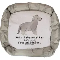 Mr. & Mrs. Panda Hundekissen Neufundländer Lebensretter - Grau Pastell - Geschenk, Dankeschön, Vatertag, Geburtstag, Newfoundland, Valentinstag, Hund, Weihnachten