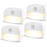 Novzep 4-teiliger Satz des Bewegungssensors Nachtlicht Stecker, intelligentes menschliches Körper Sensorlicht, passend für Schlafzimmer, Korridore, Küchen