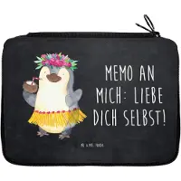 Mr. & Mrs. Panda Etui Pinguin Kokosnuss - Kreidetafel - Geschenk, Federmappe, Ferien, Hawaii, Urlaub, Federmäppchen, Mäppchen, für Stifte, Bleistiftetui