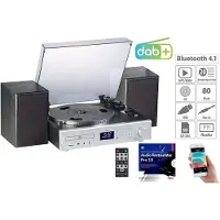 Auvisio Musikanlage MHX-620 Plattenspieler/Digitalisierer, BT, DAB+, CD, MC, USB, MP3