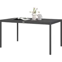 Novzep Gartentisch Outdoortisch, wetterbeständig, Aluminium, 145 x 90 x 74 cm, Dunkelgrau