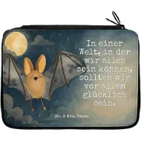 Mr. & Mrs. Panda Federmappe Fledermaus Flügel Design - Weiß - Geschenk, Etui, Federtasche, Lustige Sprüche, Federmäppchen, Mäppchen, Bleistiftetui