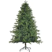 Slyrun Realistischer künstlicher Weihnachtsbaum 183cm flammhemmend mit Metallfuß - grüner Premium-Weihnachtsbaum für festliche Dekoration