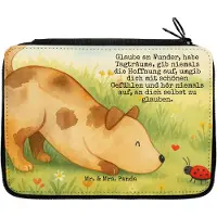Mr. & Mrs. Panda Schlampermäppchen Hund Marienkäfer Design - Weiß - Geschenk, Positiv, Mischlingshund, Hunde, Mäppchen, Etui, Bleistiftetui, Sprüche, Federtasche