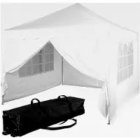 Markenlos Pavillon 3 x 3 m Basic wasserdicht UV-Schutz 50+, 4 Seitenteile, Farbwahl, weiß