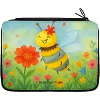 Mr. & Mrs. Panda Federmäppchen Biene Blume Design - Weiß - Geschenk, Federtasche, Bleistiftetui, Etui, Federmappe, Mäppchen