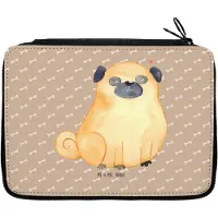 Mr. & Mrs. Panda Federmäppchen Mops - Hundeglück - Geschenk, Federtasche, Hund, Liebe, Knuffig, Stiftemappe, Bleistiftetui, Mäppchen, Etui, Hundemama, Sprüche