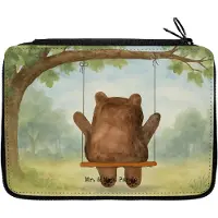 Mr. & Mrs. Panda Federmäppchen Bär Schaukel Design - Weiß - Geschenk, Etui, Bleistiftetui, Mäppchen, Federmappe, Federtasche, Teddy