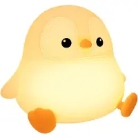 Novzep Pinguin Nachtlicht Kinder, Silikon Baby Nachtlampe dimmbar, Squishy Touch Nachttischlampe mit Timer & 2 Helligkeitsstufen, wiederaufladbar 1200 mAh