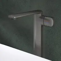 Mai&Mai Mai & Mai Armatur Bad Wasserhahn Badezimmer Waschtischarmatur Einhebelmischer Mischbatterie Bad aus Messing mit Wassersparfunktion Grau 1180H