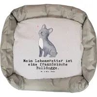 Mr. & Mrs. Panda Hundekörbchen Französische Bulldogge Lebensretter - Grau Pastell - Geschenk, Ostern, Valentinstag, Geburtstag, Muttertag, Welpen, Hund
