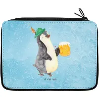 Mr. & Mrs. Panda Bleistiftetui Pinguin Bier - Eisblau - Geschenk, Schlampermäppchen, Etui, Federtasche, Feierabend, Federmappe, , Beschwippst, Mäppchen