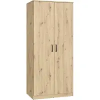 Furniture24 Kleiderschrank NIKO NIKS80 Schrank 82x185xx53 cm 2 Türiger Artisan EIche
