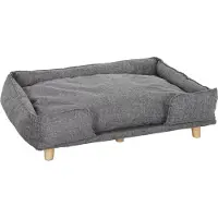 Slyrun Hundesofa mit abnehmbarem waschbarem Bezug - Haustierbett aus Naturmaterialien in Dunkelgrau - Bequemes Polster für Hunde und Katzen
