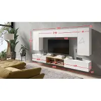 FURMEB Patryk Hojka Furmeb24 - CALABRINI 23 -Wohnwand , Schrankwand, (Weiss)