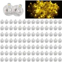 Dopwii 100 Pcs Mini LED Ballonlichter, runde Partylichter für Geburtstage, Hochzeiten, Papierlaternen, Halloween, Weihnachtsdekorationen,Warmweiß