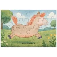 Mr. & Mrs. Panda Puzzle Pferd Springen Design 24 Teile - Weiß - Geschenk, 1500, Pony, 1000, Pferdestall, Pferde, 500, Bauernhof, Puzzlespiel, Stall, 2000, Reiten