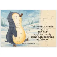 Mr. & Mrs. Panda Puzzle Pinguin marschieren Design 24 Teile - Weiß - Geschenk, 300, Familie, Bruder, 1500, Puzzlespiel, Pinguine, Aufstehen, Frühaufsteher, 500, 1000