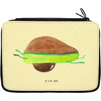 Mr. & Mrs. Panda Bleistiftetui Avocado Yoga - Gelb Pastell - Geschenk, Sport, Mäppchen, Humor, Federtasche, Bauch, Federmäppchen, Etui, Haha, Hilfe, Stifteetui