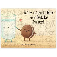 Mr. & Mrs. Panda Puzzle Milch Keks Design 192 Teile - Weiß - Geschenk, Kaffee, Geduldspiel, Romantisch, 1500, Puzzlespiel, Lustige Sprüche, Cookie, 500, 2000, Kekse