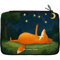 Mr. & Mrs. Panda Etui Fuchs Sterne Design - Weiß - Geschenk, Entspannt, Federtasche, Schlampermäppchen, Federmappe, Sternengucker, Romantik, Federmäppchen, Mond, Mäppchen