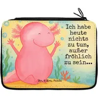 Mr. & Mrs. Panda Schlamper Axolotl Hurra Design - Weiß - Geschenk, Motivation, Mäppchen, Fröhlich, Federmäppchen, Spaß, Bleistiftetui, Etui, Schlampermäppchen