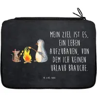 Mr. & Mrs. Panda Etui Pinguin Lagerfeuer - Kreidetafel - Geschenk, Federmäppchen, Bleistiftetui, Arbeit, Federtasche, Job, Liebe, Mäppchen, Motivation, Schlampermäppchen