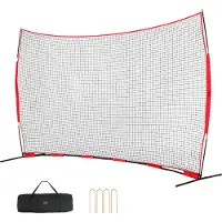 Zerbaco Barrikaden-Backstop-Netz, Ballsport-Absperrnetz, 507 x 140 x 312 cm Tragbare Übungsausrüstung mit Tragetasche, Schutzschirm für Baseball, Softball, Fußball, Hockey-Training, für den Garten
