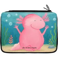 Mr. & Mrs. Panda Bleistiftetui Axolotl Hurra Design - Weiß - Geschenk, Federmappe, Stiftetasche, Federtasche, Schwanzlurch, Mäppchen, Lurch, Federmäppchen, Fröhlich