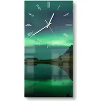 DEQORI Glasuhr 30x60 cm Römisch 'Magischer Lichttanz' Wanduhr Glas Uhr Design leise Küchenuhr