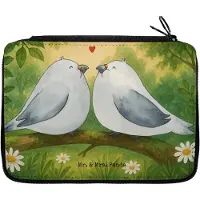 Mr. & Mrs. Panda Etui Turteltauben Liebe Design - Weiß - Geschenk, Federmäppchen, Hochzeitstag, Federmappe, Tauben, Freundin, Verliebt, Schuletui, Federtasche