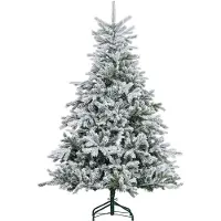 Welikera Weihnachtsbaum 180 cm, mit Kunstschnee, flammhemmend, schneller Auf- und Abbau, Metallbasis