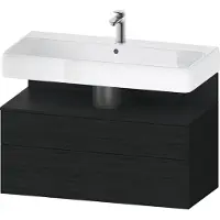 Duravit Qatego Waschtischunterbau, 1 Auszug und 1 Schublade, 990x470x590mm, Nische Eiche Schwarz, QA4395016160010