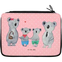 Mr. & Mrs. Panda Stiftetasche Koala Familie zwei - Rot Pastell - Geschenk, Muttertag, Schreibmappe, Koalabär, Zusammen, Mäppchen, Etui, Schlampermäppchen, Federtasche