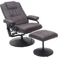Dopwii Massagesessel Relaxsessel, inkl. Fußhocker, 10 Vibrationspunkte, 1 Fernbedienung; 77 cm x 84 cm x 95 cm, Braun