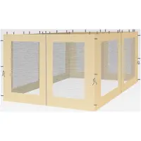 Markenlos 4 Seitenteile mit Moskitonetz für Pavillon 3x3m in Sand